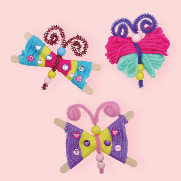 Kreatives DIY-Bastelset – Wollschmetterlinge