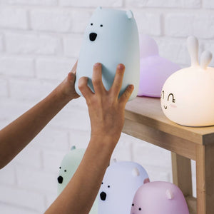 Große Bären-Nachtlampe – Hellblaue Wolke mit Fernbedienung