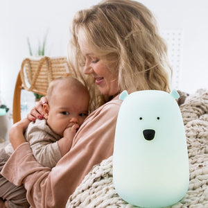 Große Bären-Nachtlampe – Hellblaue Wolke mit Fernbedienung
