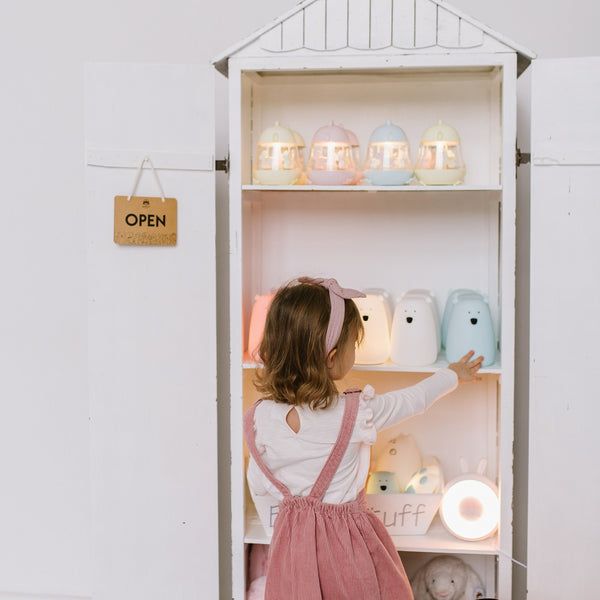 Große Bären-Nachtlampe – Hellblaue Wolke mit Fernbedienung