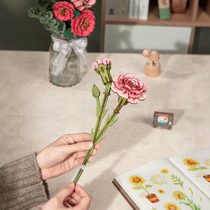 Holzpuzzle 3D DIY Rosa Nelke