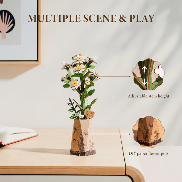 Holzpuzzle 3D DIY Kamille