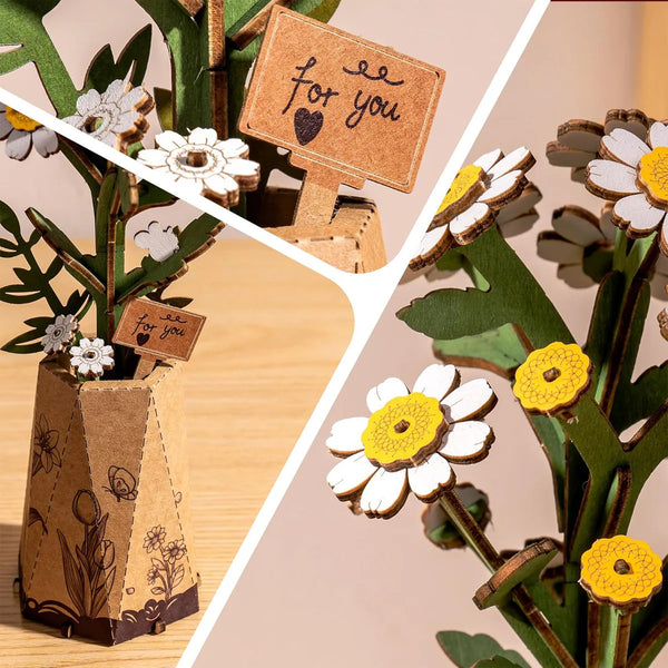 Holzpuzzle 3D DIY Kamille