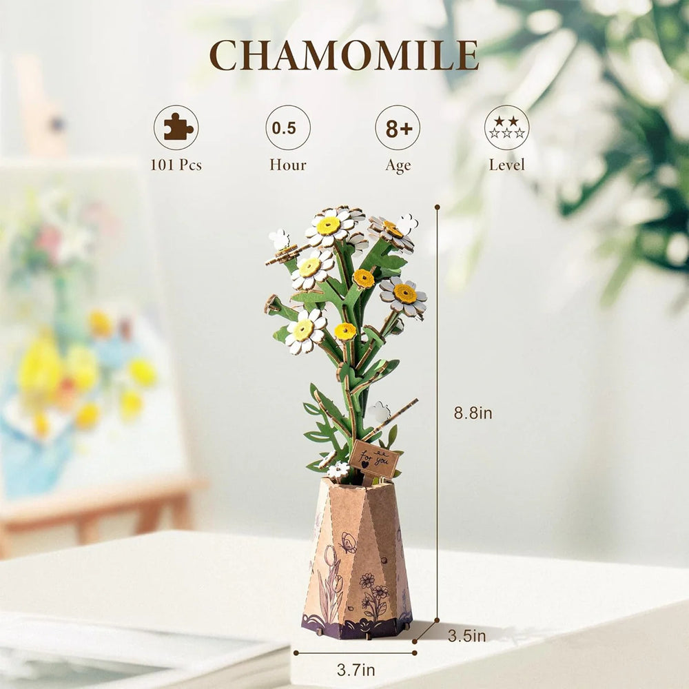 Holzpuzzle 3D DIY Kamille