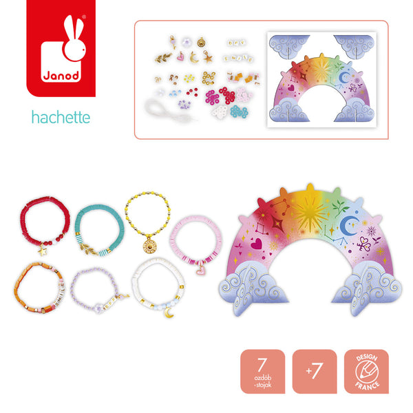 Kreatives Set zum Basteln von Schmuck mit Ständer – Armband für jeden Tag der Woche 7+