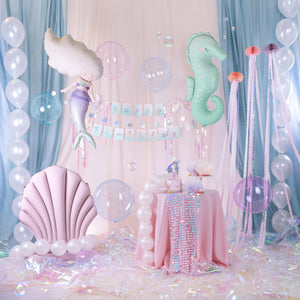 Folienballon Kugel - Transparent blau 40 cm