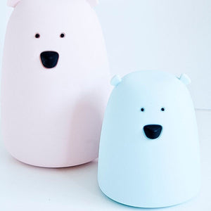 Kleine Bärenlampe aus Silikon - Blau