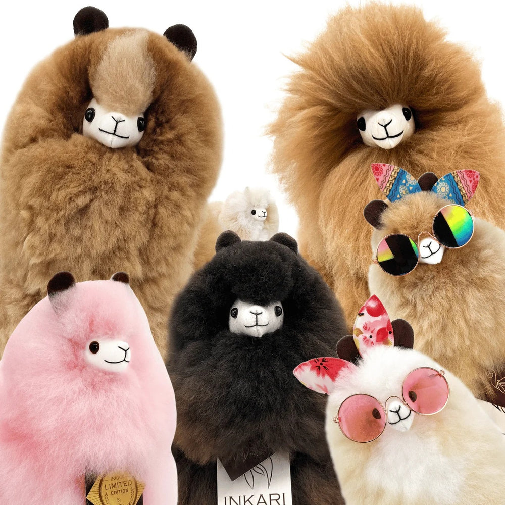 Fluffiges Alpaka-Kuscheltier Monsterfluff – Hazelnut 15 cm