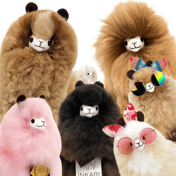 Fluffiges Alpaka-Kuscheltier Monsterfluff – Sahara 15 cm