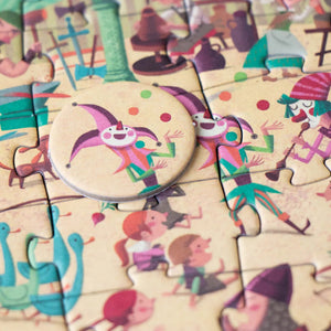 Taschenpuzzle mit Beobachtungsspiel – Burg 100 Teile