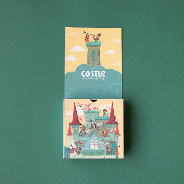 Taschenpuzzle mit Beobachtungsspiel – Burg 100 Teile