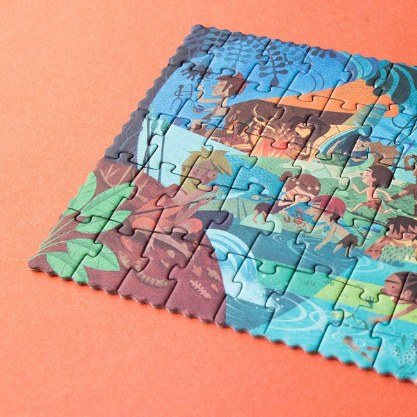 Taschenpuzzle mit Beobachtungsspiel – Mammut 100 Teile