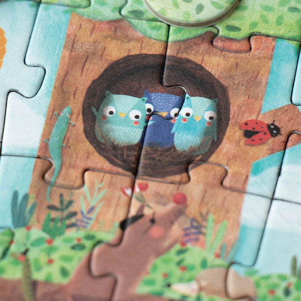 Taschenpuzzle mit Beobachtungsspiel – Apfelbaum 36 Teile