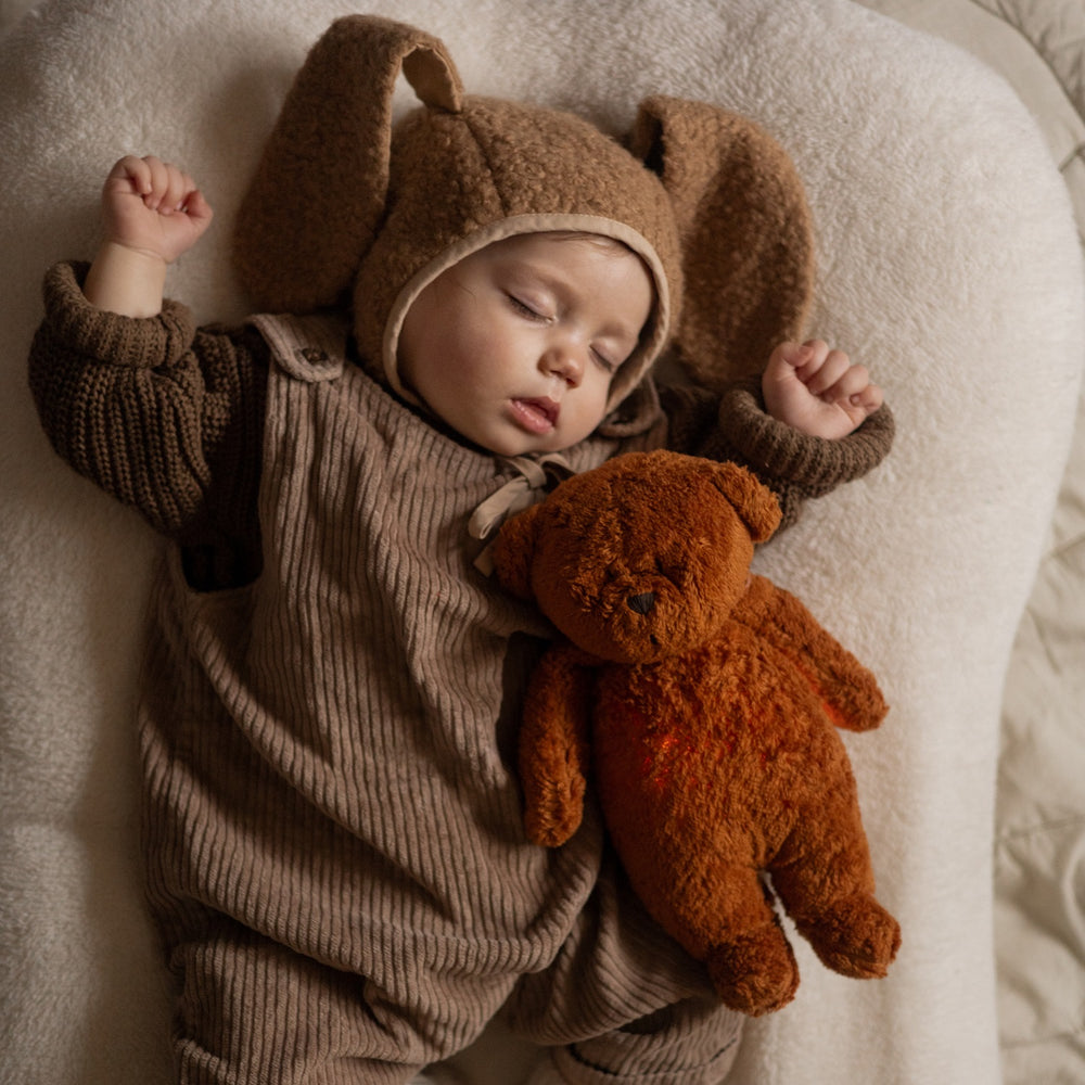 Brummender Teddybär mit Lampe Organic 2.0 – Caramel