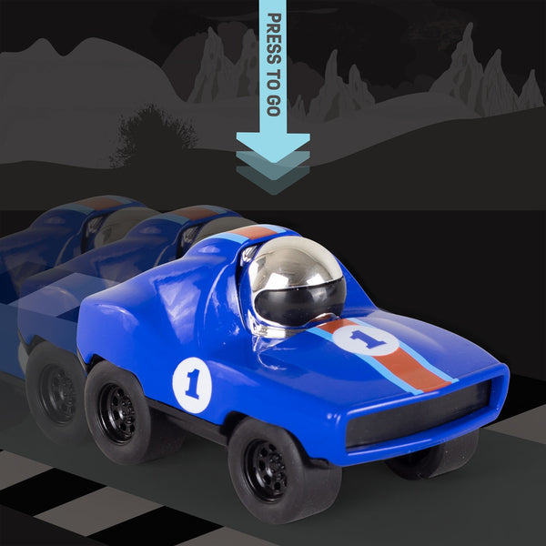 Rennwagen mit Antrieb – Blau