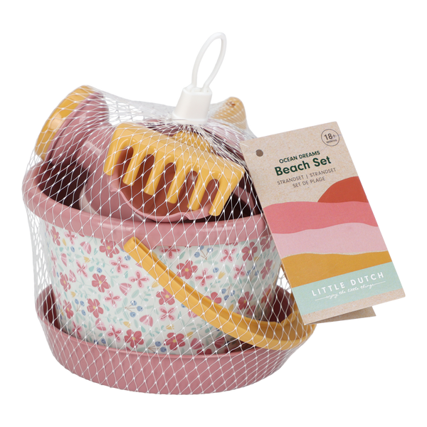 5-teiliges Strandset – Pink Flowers