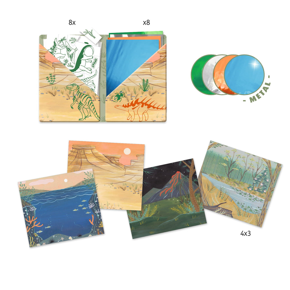 Kunstset mit Aufnähern  - Dinosaurier