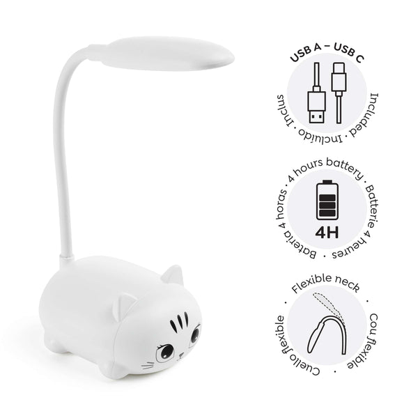 LED-Lampe – Weißes Kätzchen