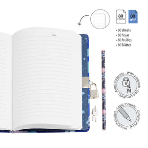 Holografisches Tagebuch mit Schloss – Einhorn