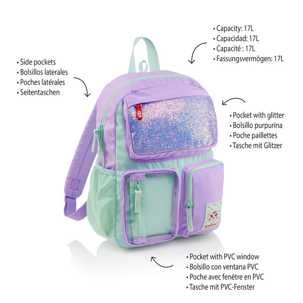 Vierkammer-Rucksack – Violett 17 l