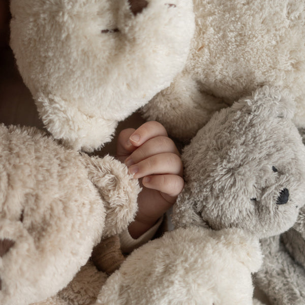 Brummender Teddybär mit Lampe Organic 2.0 – Grau