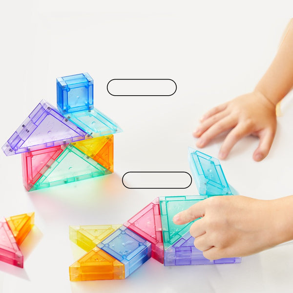 Magnetische Bausteine – Tangram 3D mit Sanduhr 7 Teile - Tublu.de