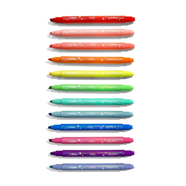 Farbwechselnde Filzstifte mit Glitzer – Switch-Eroo, 12er-Set
