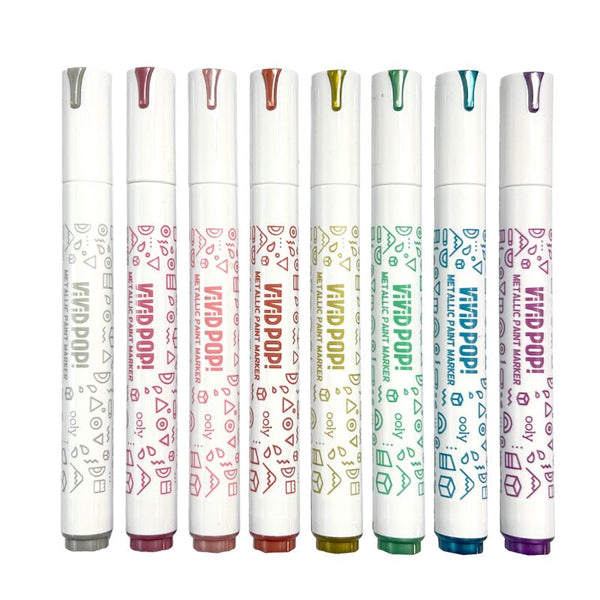 Metallic-Acrylmarker – kräftige Farben – Vivid Pop, 8er-Set