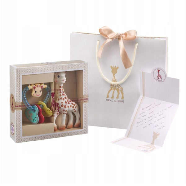 Geschenkset Sophie la girafe mit Herzrassel