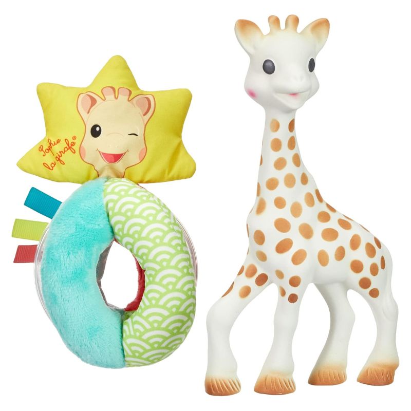 Geschenkset Sophie la girafe mit weicher Rassel