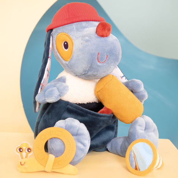 Multifunktionales Aktivitätsspielzeug zum Kuscheln – Hund Jules 9 m+