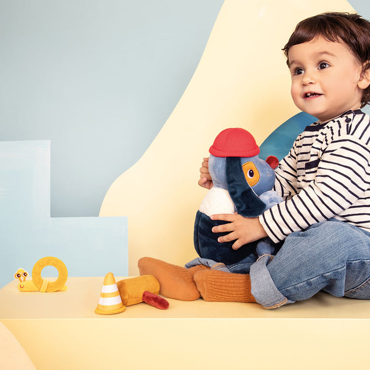 Multifunktionales Aktivitätsspielzeug zum Kuscheln – Hund Jules 9 m+