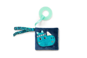 Weiches multifunktionales Mini-Buch mit Silikon-Beißring – Nashorn Marius 6 m+