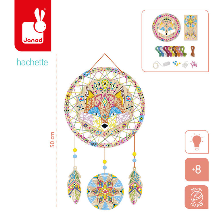 Kreativset 3D String Art – Leuchtender Traumfänger 8+