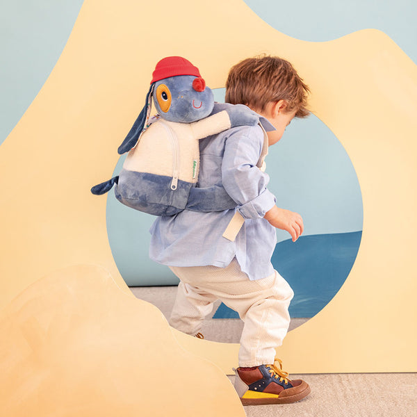 Weicher Kuschelrucksack – Hund Jules 12 m+