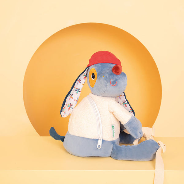 Weicher Kuschelrucksack – Hund Jules 12 m+