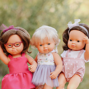 Puppe Mädchen My Friends & Me – Europäerin DS mit Brille 38 cm