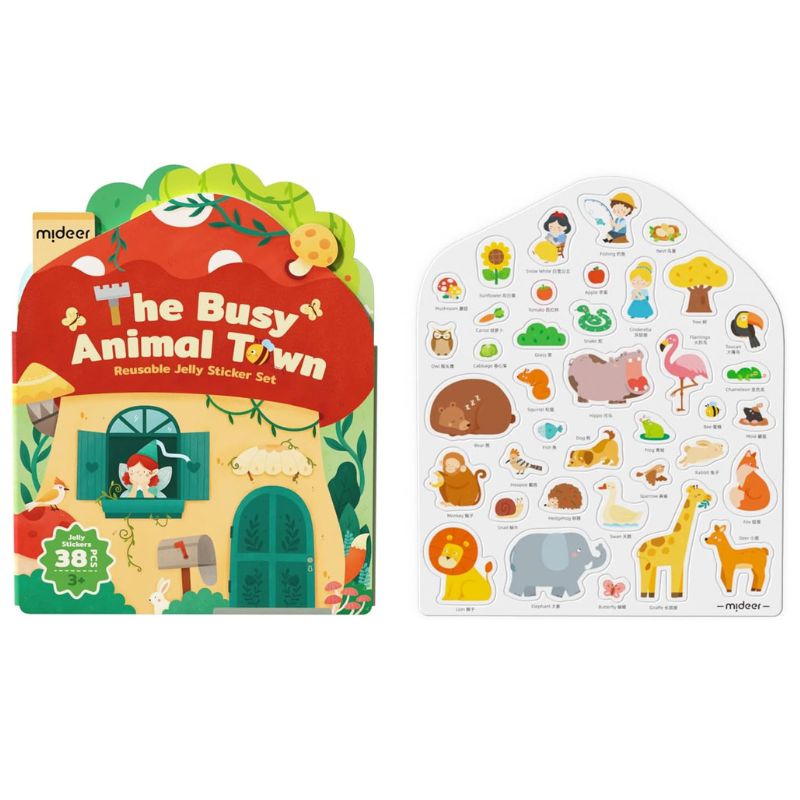 Set mit wiederverwendbaren Gel-Aufklebern – The Busy Animal Town - Tublu.de