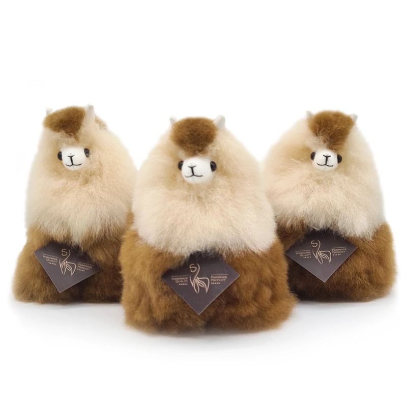 Fluffiges Alpaka Naturals-Kuscheltier – Moccachino 15 cm