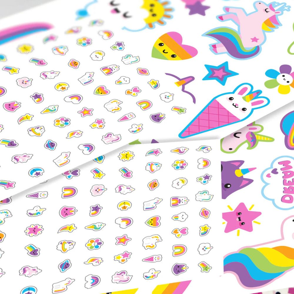 Waschbare Tattoos & Nagelsticker – Regenbogen-Einhörner