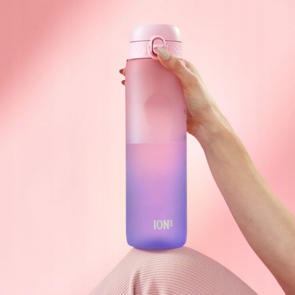Trinkflasche 1000 ml - Motivator Farbverlauf Immergrün/Rosenquarz