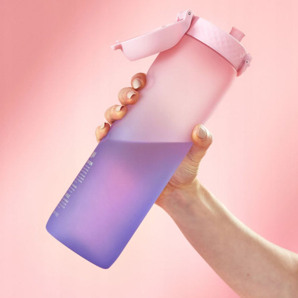 Trinkflasche 1000 ml - Motivator Farbverlauf Immergrün/Rosenquarz