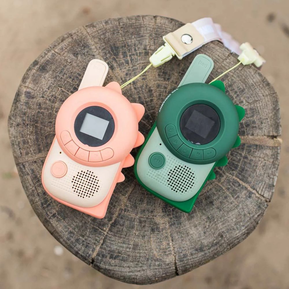 Walkie Talkie für Kinder - Rosa und grüner Dinosaurier
