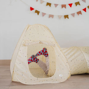 3-in-1-Zelt-Set für Kinder mit Tunnel  - Terrazzo Beige