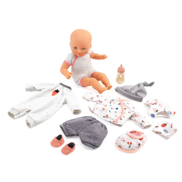 Koffer mit Puppe und Zubehör – Vanille Pomea