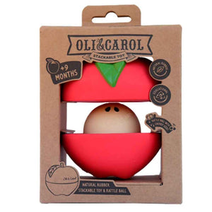 Gryzak układanka z piłką grzechotką Oli&Carol - Jabłko