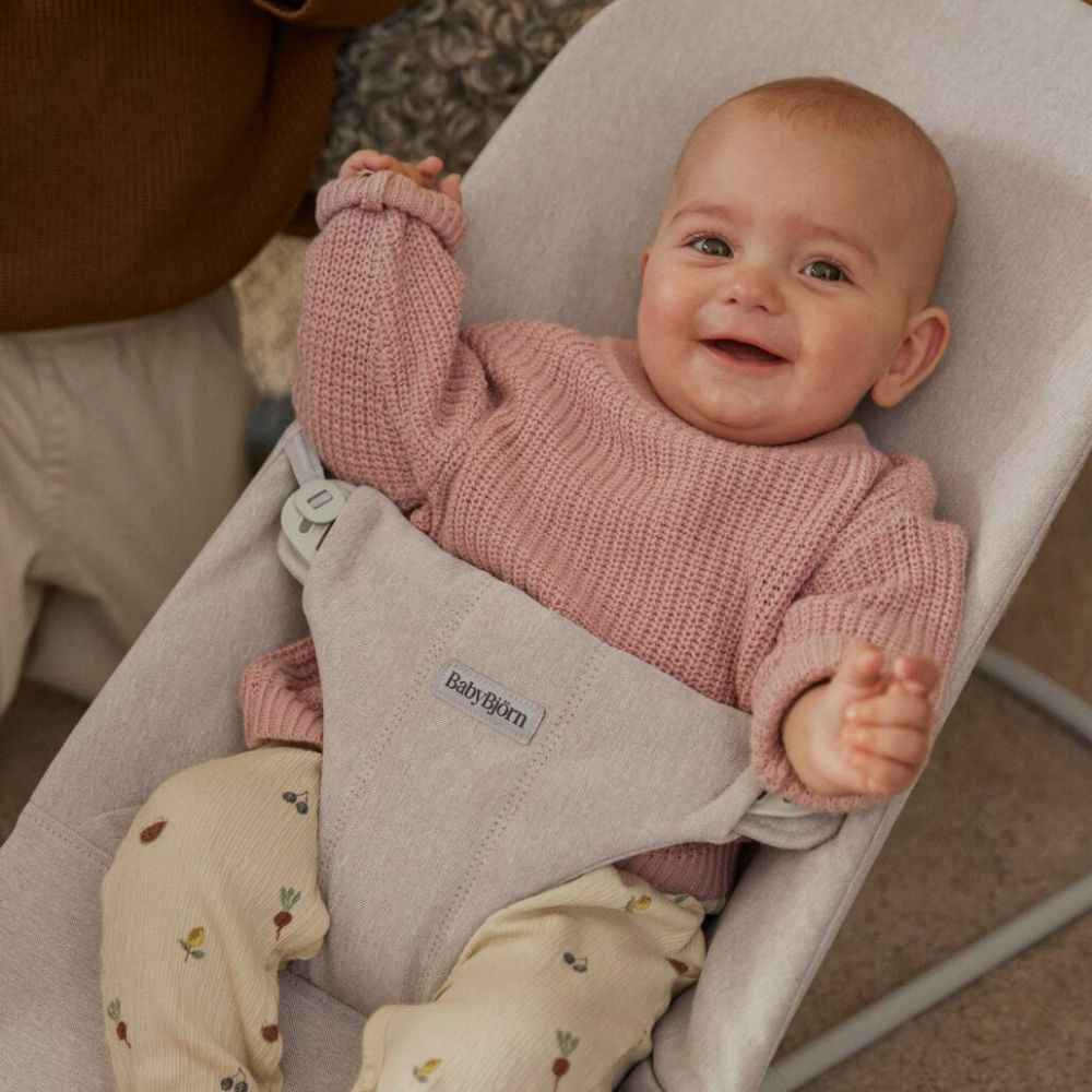 Leżaczek BABYBJORN BLISS WOVEN - Jasny Beż melanż