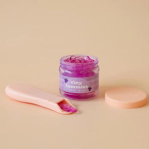 Magisches Glas Tiny Tummies mit Löffel zum Füttern von Puppen – Traube