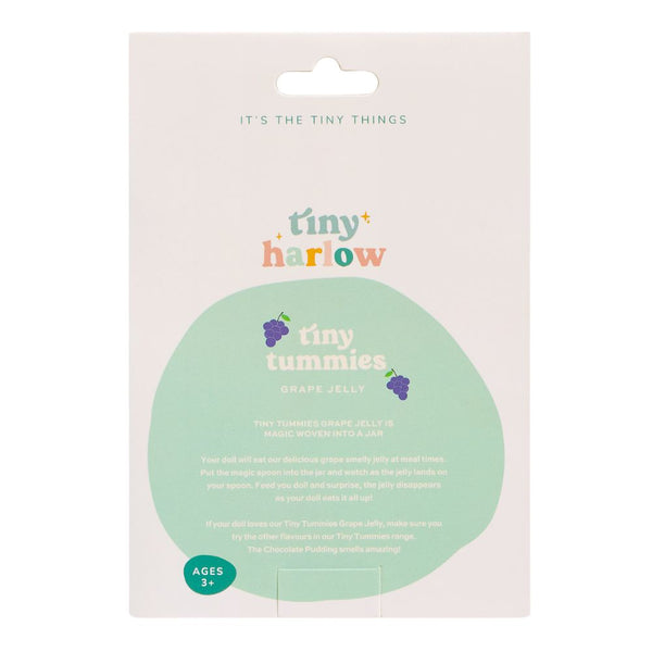 Magisches Glas Tiny Tummies mit Löffel zum Füttern von Puppen – Traube