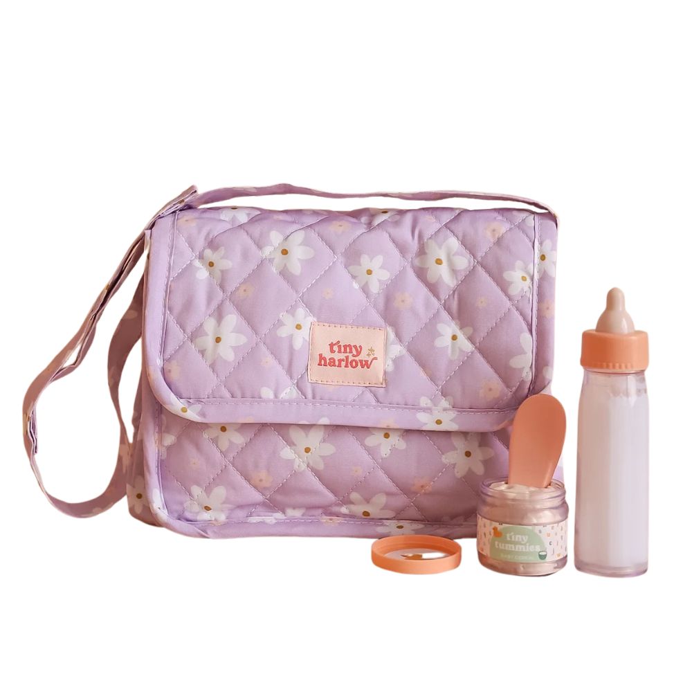 Tasche mit Zubehör für Puppen – Lilac Daisy